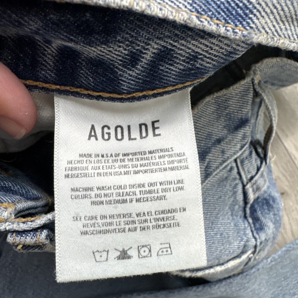 AGOLDE Parker Easy Straight Leg Jeans Button Fly Facade Medium Wash sz 23 - Picture 6 of 9